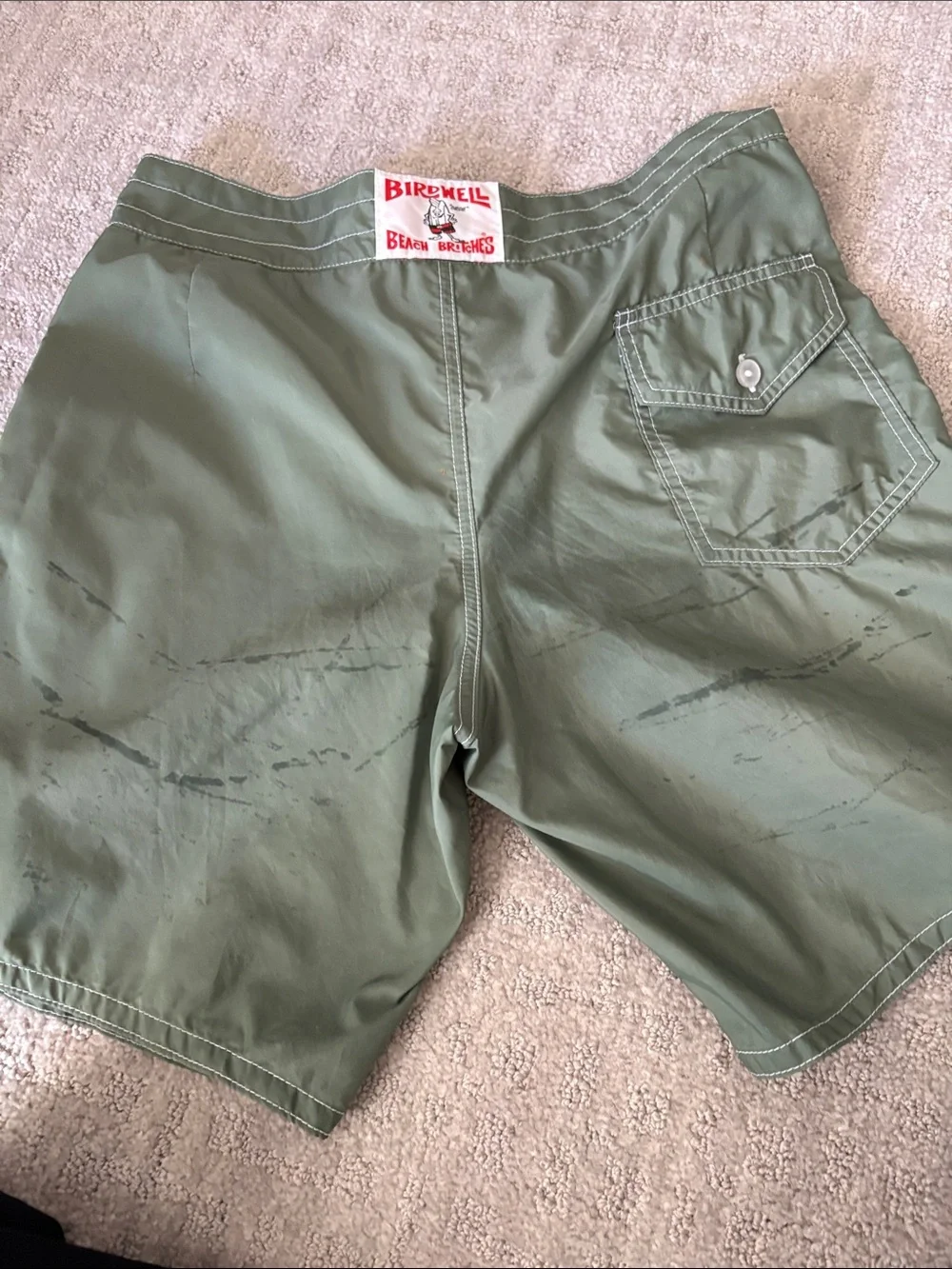 Birdwell Olive Green men’s boardshorts